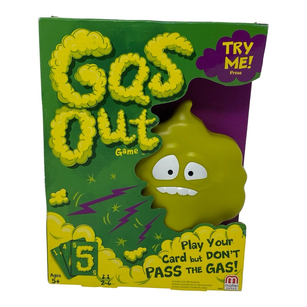 Gas Out Card Game with Electronic Guster the Gas Cloud DHW40 Mattel NEW